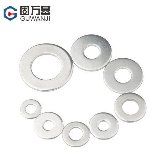 Guwanji iron galvanized flat washer, thickened metal washer, Washer, round screw washer, ultra-thin flat washer, M10*20*2, 50 pieces
