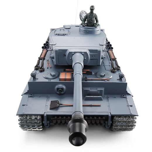 Henglong allemand Tiger Metal Remote Control Tank Car Model Alloy Car Children's Toy Launch Smoking Effect Effet Boy 3818 Édition améliorée de base (plastique) 1800mAh Batterie (25 minutes de conduite)