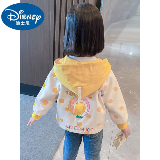 Джадка Disney Girls Модная и модная весна и осень 2025 года Новая девочка осенняя одежда Детская ветряная ветряная ветка Топ с желтой весной и осенью в стиле 110 (рекомендуется 98-105см 3-4 года)