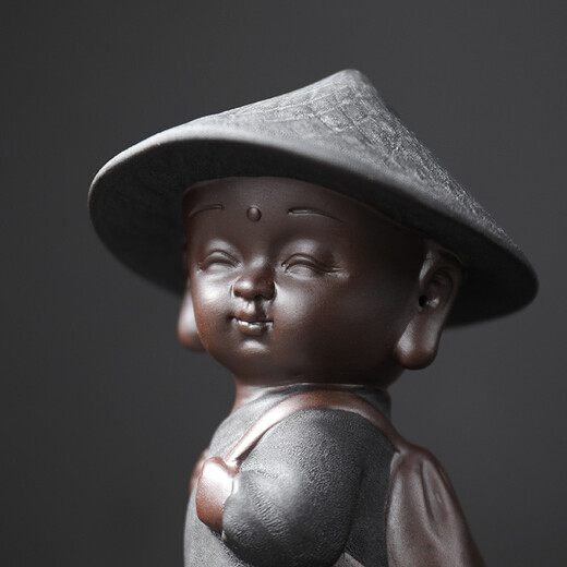 Yuxuan Zen Tea Pet Purple Clay Fine Handmade Ceramics Little Monk Can Cultivate Tea Art Tea Ceremony Tea Play Tea Tray Ornaments Sweeping Monk