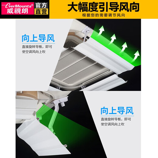 Weishilang 2023 new double-wing swing plastic steel ceiling machine central air conditioning windshield office wind direction adjustment air-conditioning outlet baffle windshield embedded ceiling machine wind guide plate total length 60CM double-wing adjustment plastic steel white 1 piece