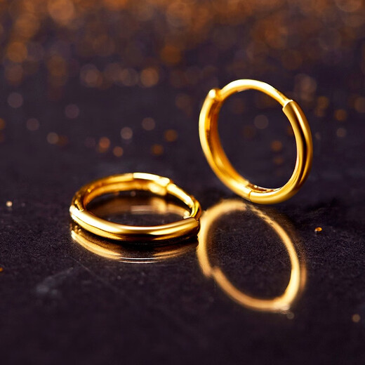 Nianfu earrings 2022 new trendy niche design high-end 2023 trendy 18k gold glossy aperture earrings for women 1