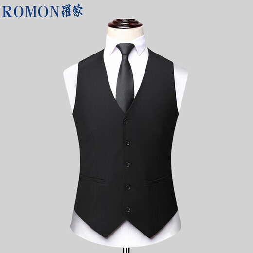 ROMON (ROMON) suit vest men's vest trendy formal wear business casual suit horse clip men's navy blue L