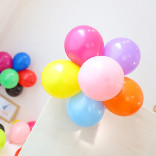 Smile Party Thickened 10-inch latex balloon candy color Graduation Valentine's Day Opening Anniversary Decorative Balloon Layout Random Color Mixed (10 pieces)