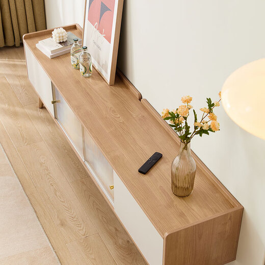 Lin's Home Acrylic Log Style TV Cabinet Coffee Table Solid Wood Feet Floor Living Room Home AC2M TV Cabinet