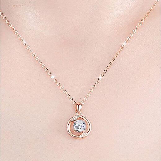 Shlessler luxury jewelry, Chinese Valentine's Day gift, necklace for women, fashionable new K gold pendant, birthday gift for girlfriend, rose gold, exquisite gift box