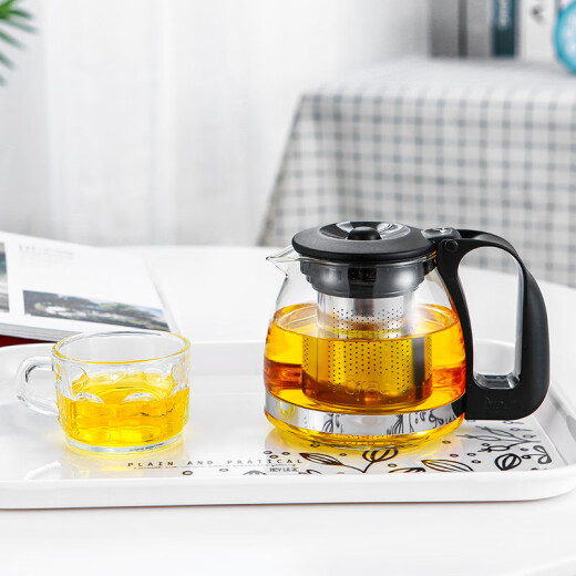 Lilac teapot heat-resistant glass kung fu tea set 304 stainless steel filter liner teapot thickened mini teapot