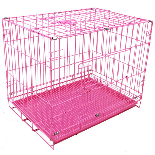 Dog cage small dog puppy cage Teddy dog cage with toilet indoor and outdoor large cat cage rabbit cage dog fence cage fine 61*40*50 (blue) cage + tray