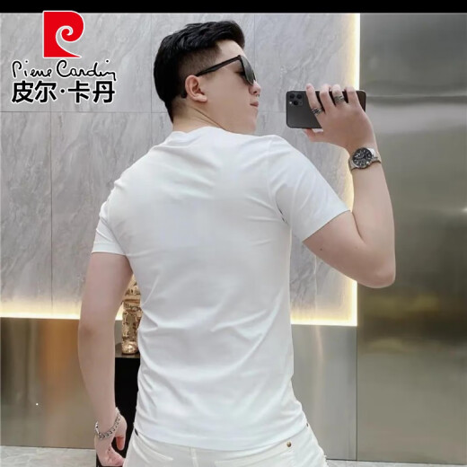 Pierre Cardin NUEVA Camiseta para hombres European Luz de manga corta Nicho de lujo Slim Nicho Redonde