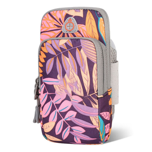 Vinoa Running Cell Phone Arm Bag Sports Arm Cover Wrist Bag Cell Phone Bag Equipment Arm Bag Strap Unisex LL7 Leaf Black