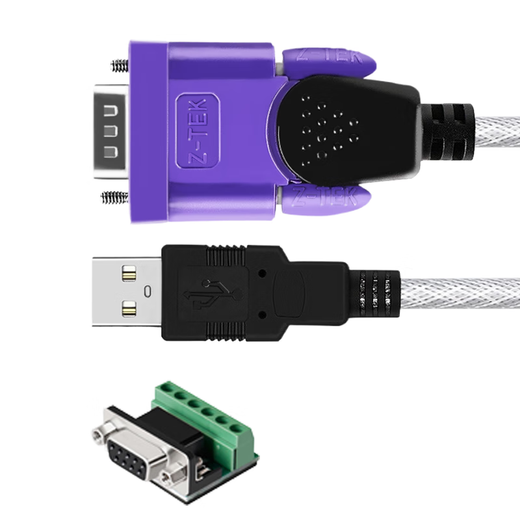 Z-TEK 力特工业级USB转RS422/RS485通用串口线USB to 485/422转接线9针 通讯模块配端子台FTDI芯片 【 5米 ZE724】  FT232芯片
