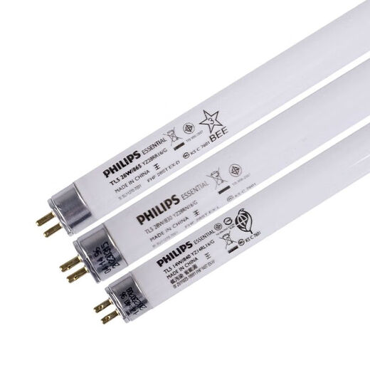 Philips (PHILIPS) T5 three-color old-fashioned fluorescent lamp straight tube grille lamp thin tube TL5 fluorescent lamp (non-LED lamp) T5 three-color 0.56 m 14W white light/865 1