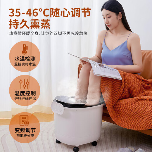 Mrs. Monkey Foot Bath Bathtub Electric Heated Fully Automatic Massage Footbath Intelligent Constant Temperature Over-the-Knee Household Useful Birthday Gift for Parents, Mothers, Old Women and Elders Officially Designated Fully Automatic Deep Bucket LCD Digital Display + Shower Spray + Universal Wheel