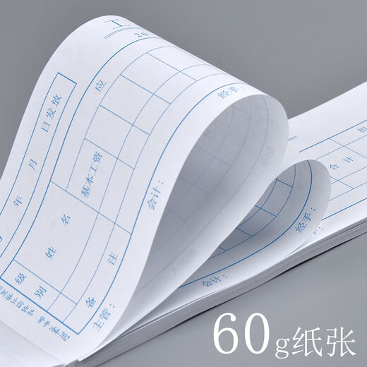 浩立信（LISON）10本装工资单工资条64-702凭证单据票据员工工资薪水单据50页/本