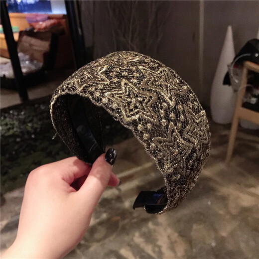 SICCSAEE Korean headwear wide-brimmed short hair headband women's hairband to cover white hair headscarf pressure hair headband non-slip hairpin hair accessories grape gold