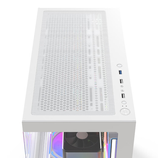 影驰极光3-M海景房电脑机箱白色（无立柱全视版/M-ATX/支持360水冷/快拆侧板/可装40系长显卡）