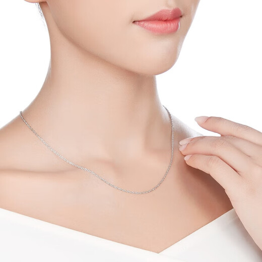 Lukfook Jewelry Pt950 twisted wire chain platinum necklace women's plain chain price L05TBPN000445cm - about 3.16 grams