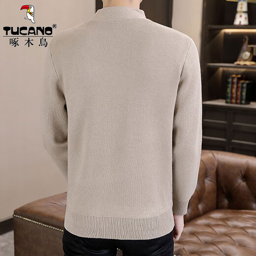 Woodpecker Strick-Strickjacke 2024 neuer Herrenjacke Frühling und Herbst lässige und modische Kleidung im koreanischen Stil Pullover Kleidung 6818 Hellgrau 3xl etwa 150-165 Jin [Jin ist gleich 0,5 kg]