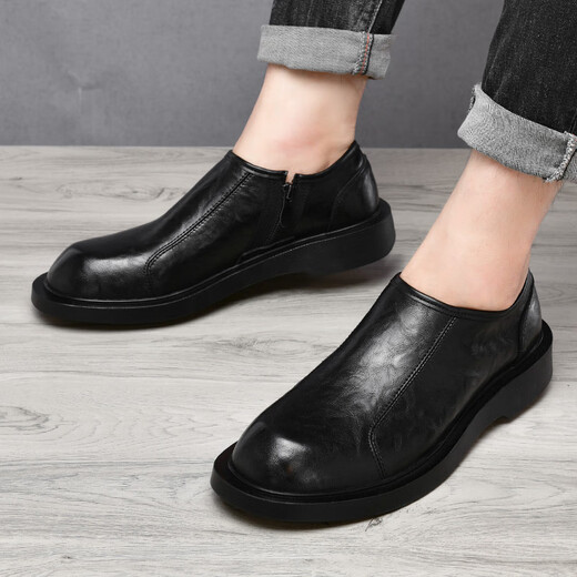 XO leather shoes for men pure cowhide 2025 autumn and winter slip-on casual leather shoes business formal casual shoes men's shoes starry sky black hand-grained cowhide 59991 42