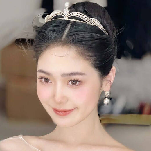 Bai Qixin Crown Tiara, Birthday Crown, Bridal Headband, Photography Props, 18-year-old Adult Gift, Princess Proposal Certificate, Pearl Crown, White