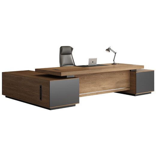 Tiju Boss Desk Simple Modern Office Desk and Chair Combination Executive Desk Manager Desk Manager Desk President Desk Office Furniture 2.0m Table + Chair + 2.4m Bookcase