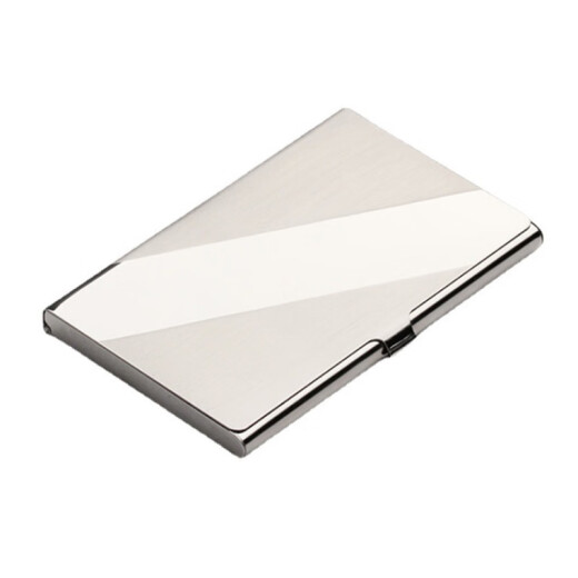 Stainless steel card bag brushed mirror business card holder business portable bank card box portable storage metal anti-demagnetization horizontal flip full wired flip full wired flip full wired