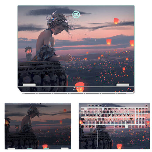 Kakayu Dell XPS13 9340 Sticker XPS13 9320/9315 Film XPS15 9530/9575 Body Film XPS17 9720 Laptop Shell Protective Film Style 10 (Order Message Model) ABCD Surface + Blue Light Radiation Tempered Glass Screen