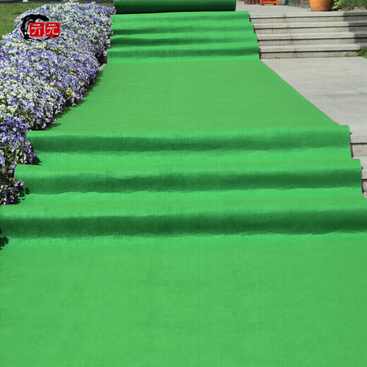 One-time opening red carpet thickened wedding carpet stage exhibition celebration thickened customized red carpet customized green 3 meters wide per meter