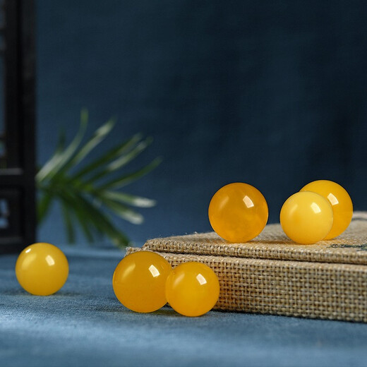 OUCERNY beeswax round beads old flower wax barrel beads oval old beeswax single beads natural beeswax tee accessories single diy A8357 (beeswax tee)