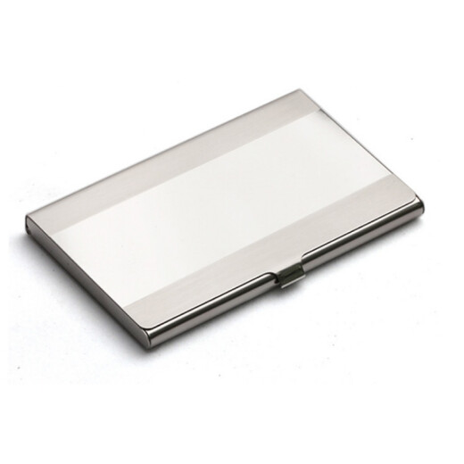 Stainless steel card bag brushed mirror business card holder business portable bank card box portable storage metal anti-demagnetization horizontal flip full wired flip full wired flip full wired