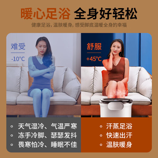 Mrs. Monkey Foot Bath Bathtub Electric Heated Fully Automatic Massage Footbath Intelligent Constant Temperature Over-the-Knee Household Useful Birthday Gift for Parents, Mothers, Old Women and Elders Officially Designated Fully Automatic Deep Bucket LCD Digital Display + Shower Spray + Universal Wheel