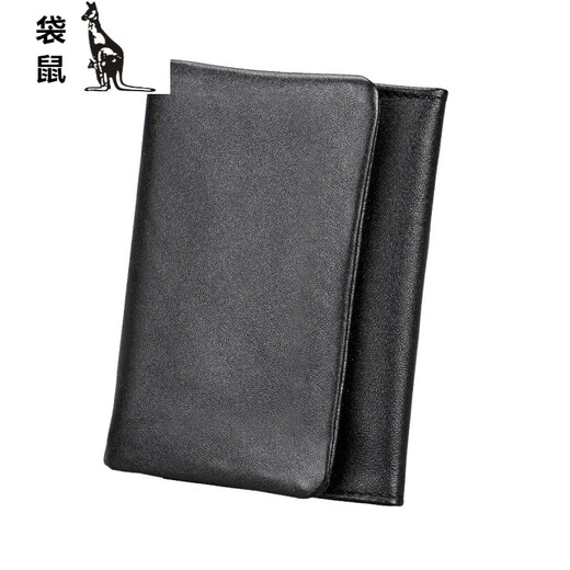 袋鼠（KANGAROO）女式新款时尚休闲轻便舒适RFID真皮多功能小卡包零钱夹名片钱包 2031玫红