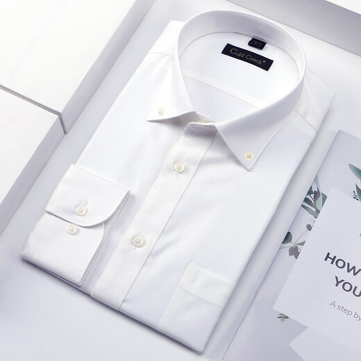 Conch (Conch) Neues chinesisches weißes Hemd Männer reines Baumwollhemd 100 Pure Cotton Chinese Ständer Kragen Business Form Formal
