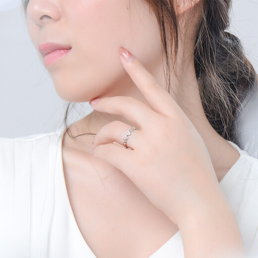 Yuan Shengfu's new PT950 fashionable wave platinum ring, women's platinum ring, adjustable, live and shiny, 2.27g