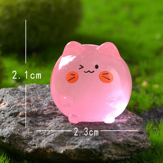 Nuevo lindo gatito luminoso micro paisajismo jardinería pequeños dibujos animados de bricolaje gatito de color transparente accesorios de resina gatito [1 paquete]