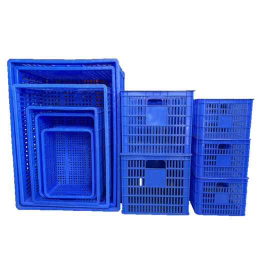 稳斯坦 WST013 塑料筐 物流周转箱筐加厚快递水果蔬菜沥水箩筐收纳筐 蓝680#675*478*400