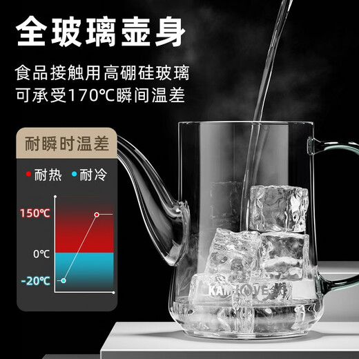 Goldener Herd (Kamjove) verdickter hitzebeständiger Glas Teekanne Vollglas Innenkessel schwimmende Tasse Teekanne Office Teekanne TP-902 (500 ml) Weiß