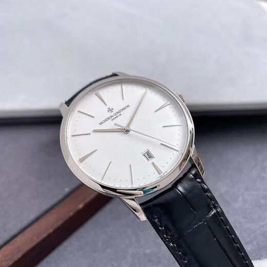 [Second-hand 99 new] Vacheron Constantin watch men's watch inheritance series 40mm diameter 18k gold automatic mechanical large three-pin casual business second-hand luxury watch famous watch watch clock 85180/000G-9230 Platinum silver white disc single watch