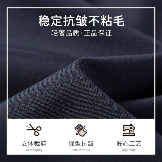 MONTAGUT Spring and Autumn Men's Stand Collar Jacket Water-Repellent Business Cadre Jacket Windproof and Wrinkle-Resistant Navy L