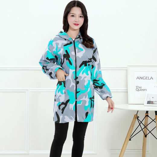 Lianfeng work wear smock for men and women, long-sleeved apron, waterproof and oil-proof kitchen household labor protection work clothes, fashionable jacket, navy blue zipper thin section 4XL (160-180Jin Jin equals 0.5kg)