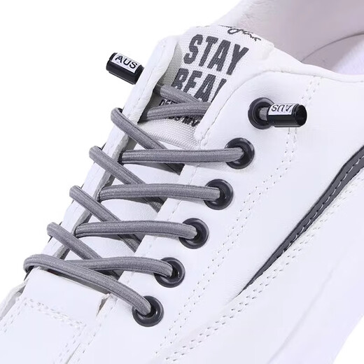 No need to tie elastic shoelaces, men's and women's elastic shoelaces, no need to tie shoelaces, rope buckle sneakers fixed semi-circle, lazy elastic shoelaces-100cm-one pair-black