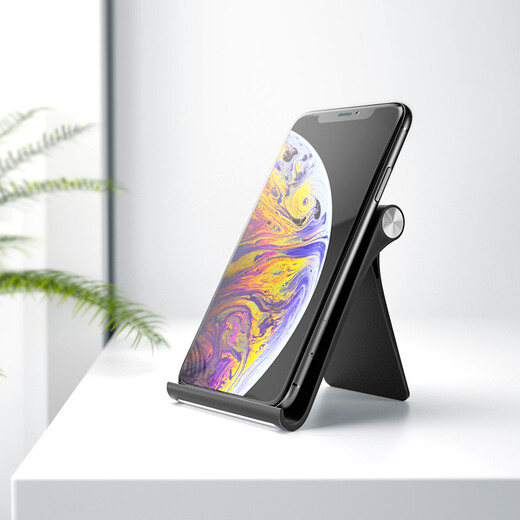 Lingchen Desktop mobile phone holder Adjustable multi-function lazy person holder Foldable portable live broadcast mobile phone stand Mobile phone holder iPad mobile phone tablet universal black