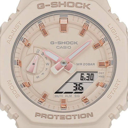 CASIO watch sports octagonal female G-SHOCK student sports electronic Japanese and Korean watch as a gift for your girlfriend Fantasy Nude Pink GMA-S2100-4A