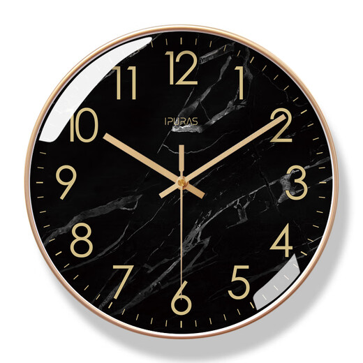Horloge mural salon 2004 Nouvelle wave radio watch easy prable texture wall horloge horloge mode art horloge ultra silent - Blue Core Clock 679-g Black Frame 14 pouces