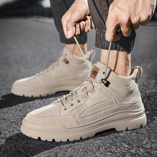 Jeep Jeep Shoes Men's Spring and Summer Martin Boots Mid-top Breathable Hiking Shoes Outdoor Desert Boots Casual Work Shoes