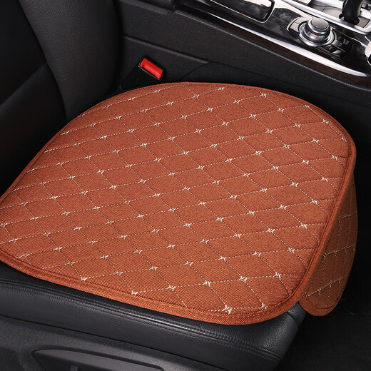 Tang Shuo car seat cushion single piece four-season universal car cushion car backless seat cushion summer rear linen car seat cover single seat one cayenne brown