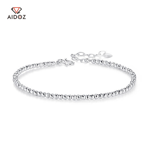 Aido Diamond PT950 platinum bouncy bead bracelet for women, platinum laser bead round bead fashion bracelet for girlfriend, weight 5.5-5.7 grams