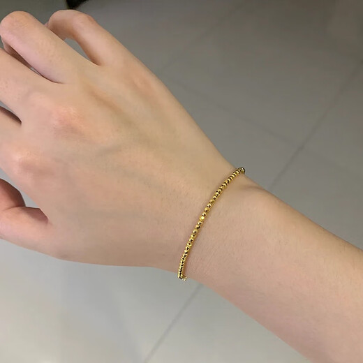 Fat Donglai's same style broken gold bracelet, thin galaxy ball, bouncy bead, elastic rope for women, titanium steel plated with 18K real gold, titanium steel plated with 18/K real/gold, elastic rope