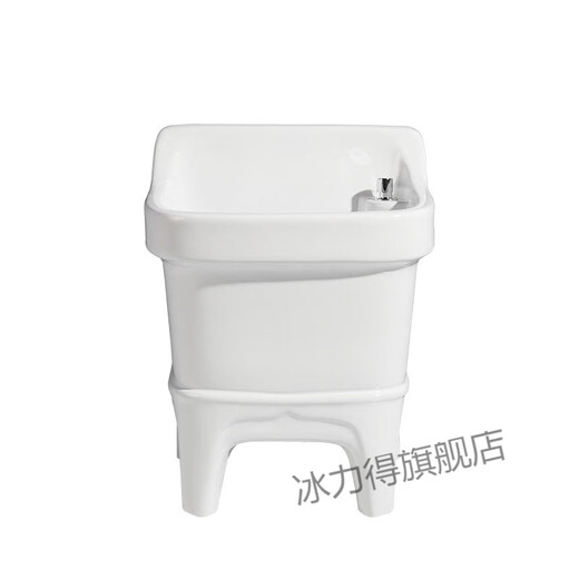 Jingga mop pool balcony ceramic wash mop pool mop pool household bathroom automatic drain high-foot basin pool 49 cm high backrest manual drain