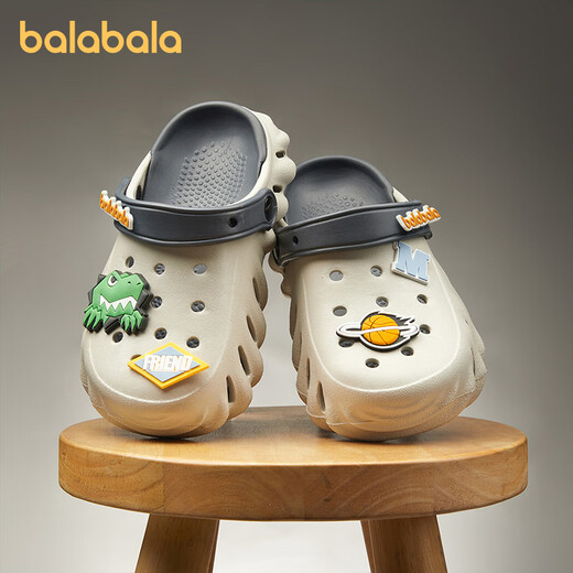 Balabala Dinosaur Children's Croc Shoes Baby Slippers Boys' Indoor Soft-soled Anti-Slip Sandals Slippers for Middle-aged and Older Boys Boys to Wear Summer